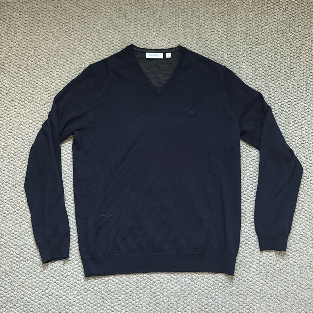 Men’s Navy Blue Calvin Klein V- Neck Sweater